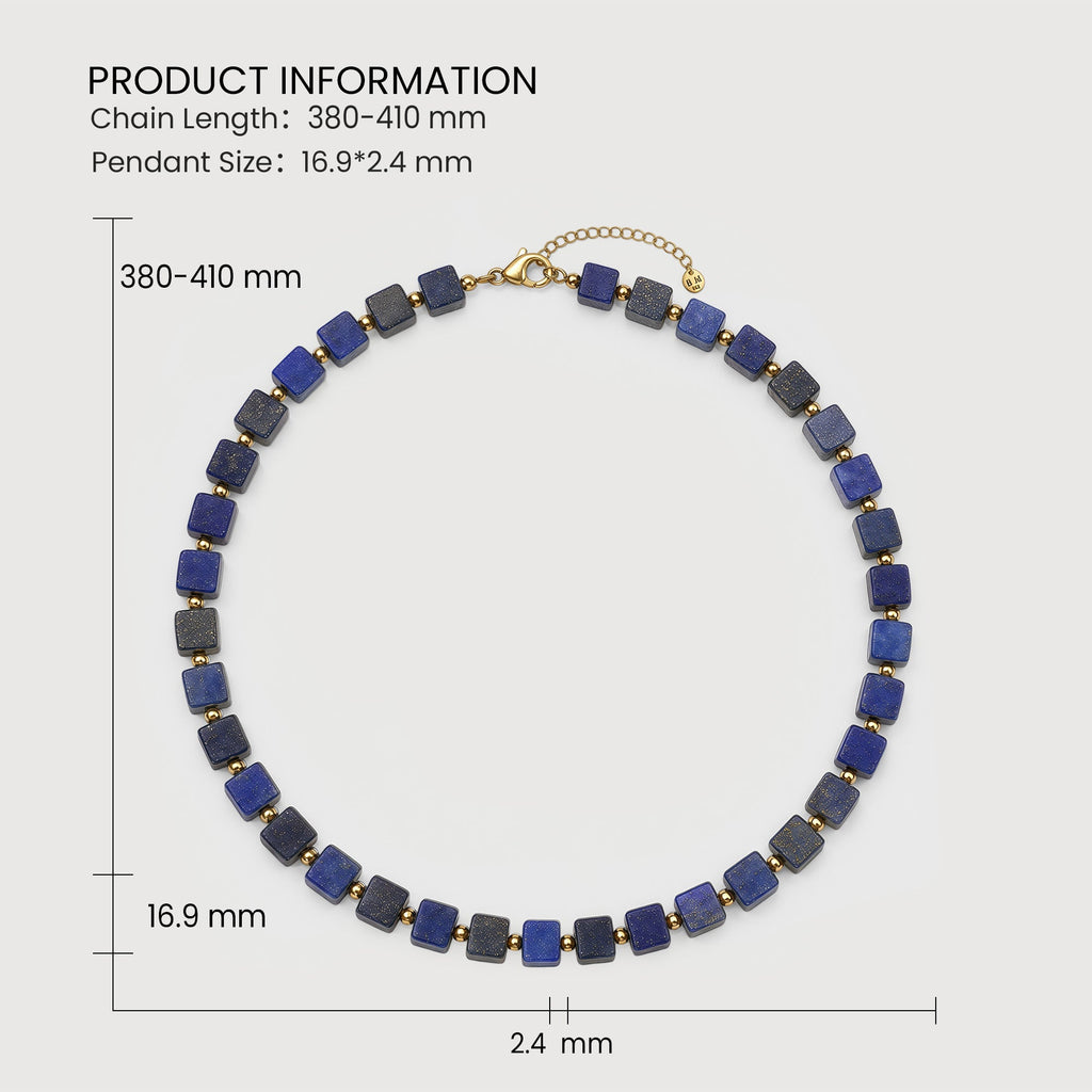 Lapis Lazuli Cube Bead Necklace