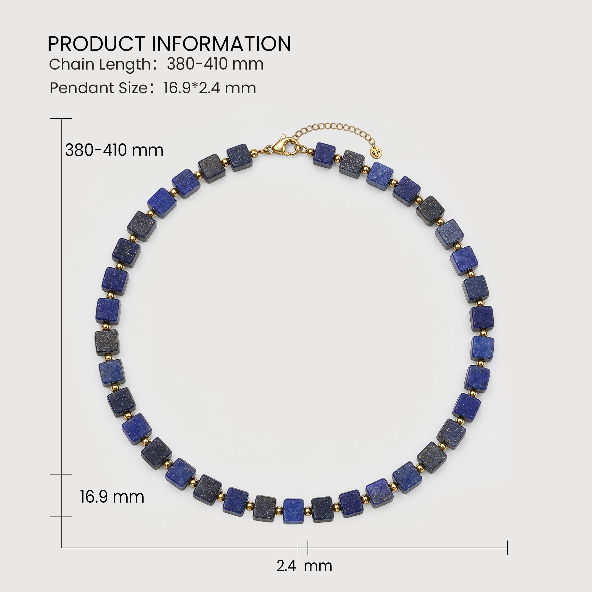 Lapis Lazuli Cube Bead Necklace