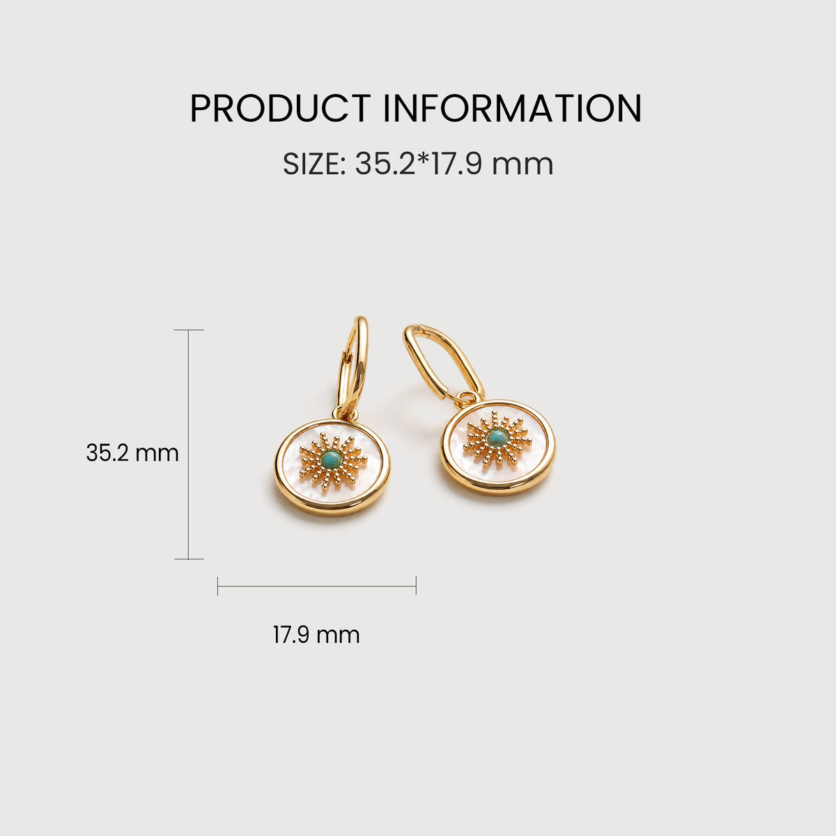 18K Gold-Plated Shell Sunburst Drop Earrings