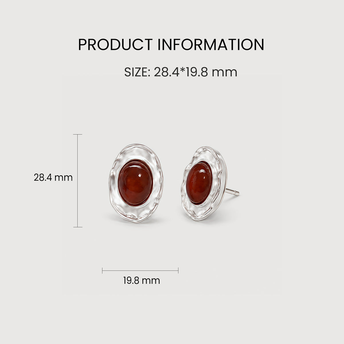 Tiger Eye Oval Stud Earrings