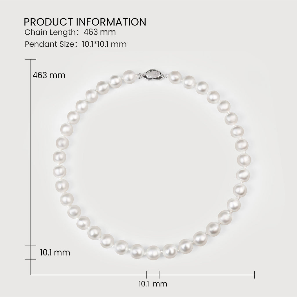 S925 Silver Pearl Strand Necklace