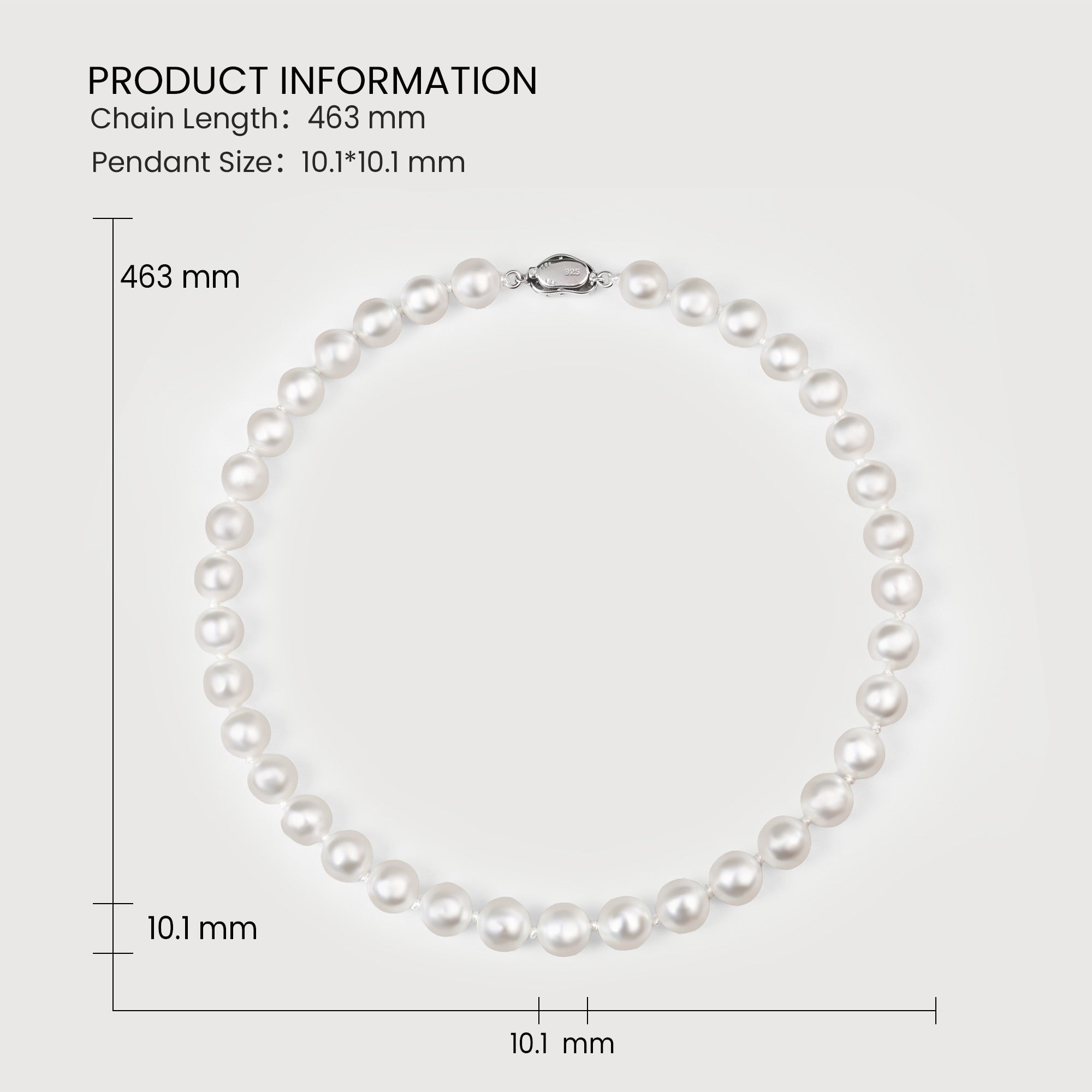 S925 Silver Pearl Strand Necklace