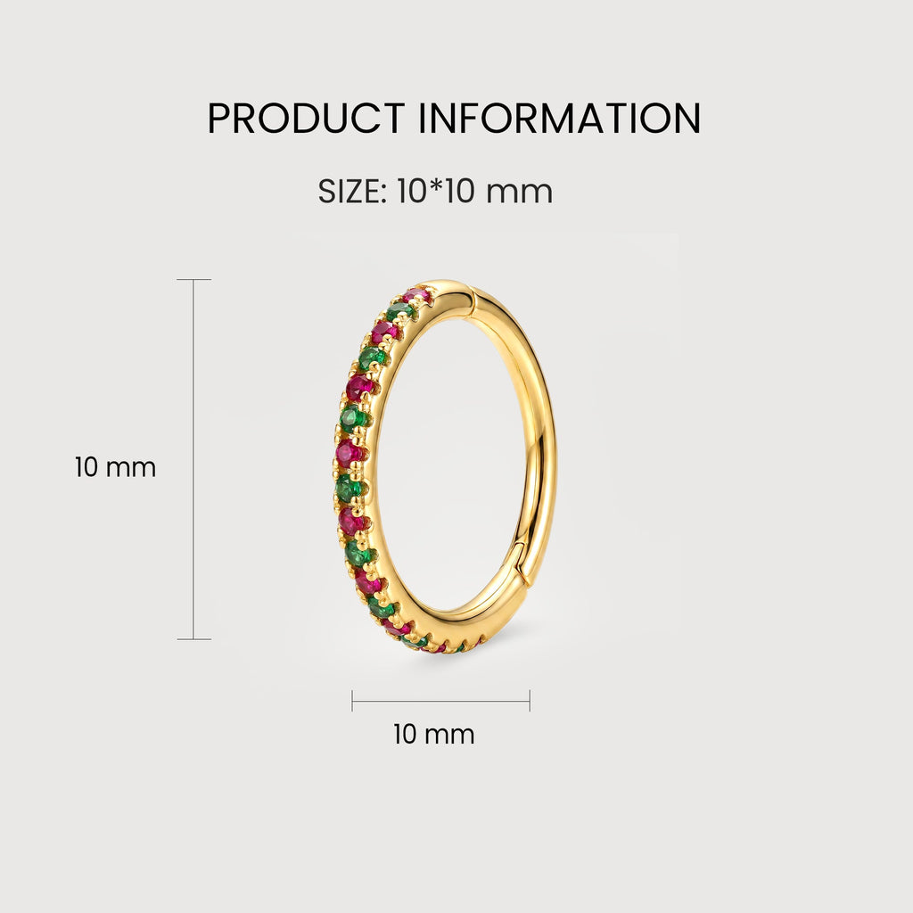 Multicolor Zircon Hoop Earrings
