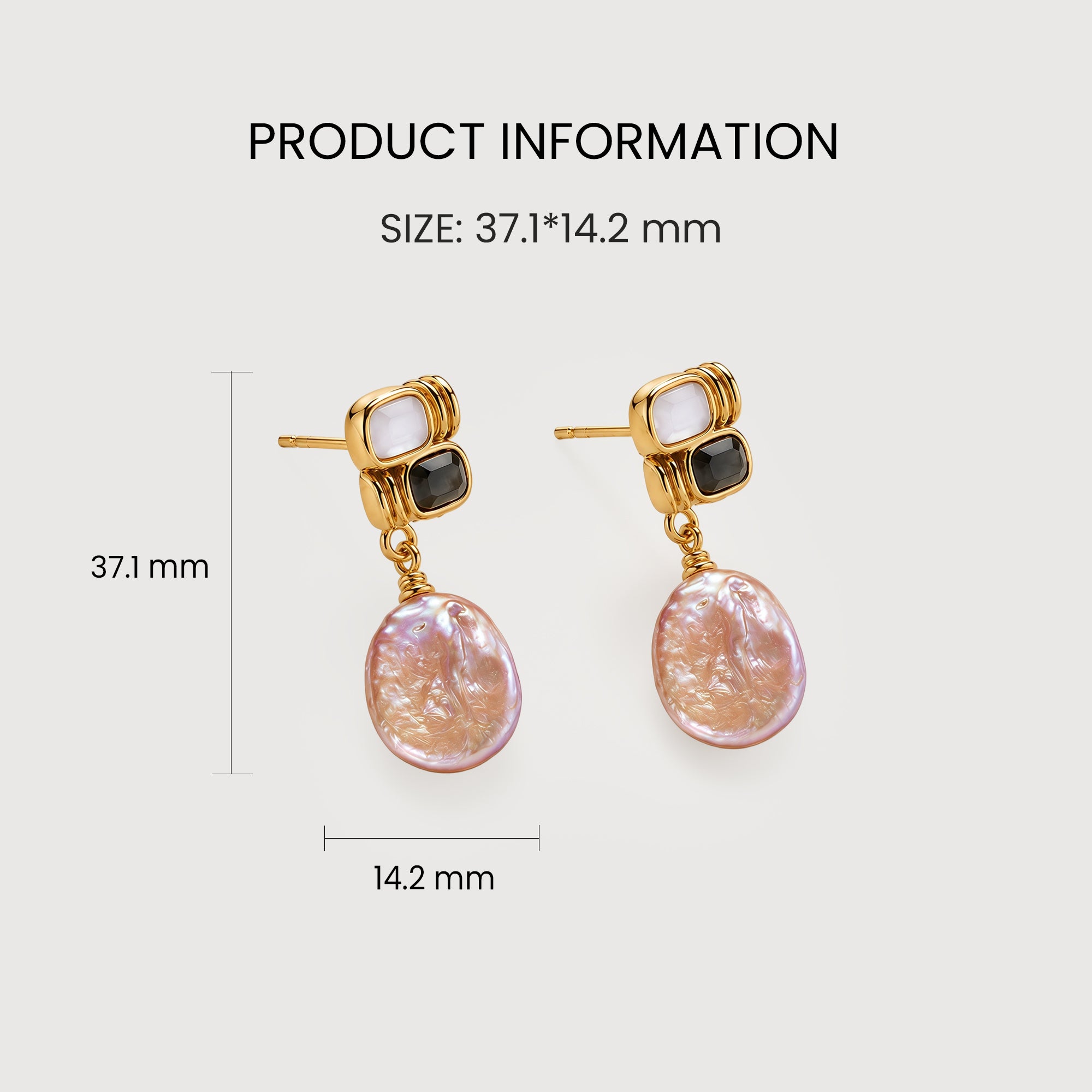 Gold-Plated Baroque Pearl Drop Earrings