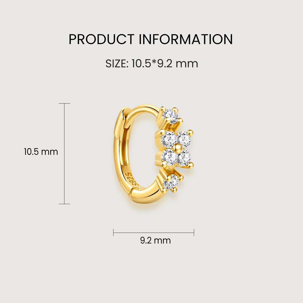 Floral 5A Zircon Huggie Hoop Earrings