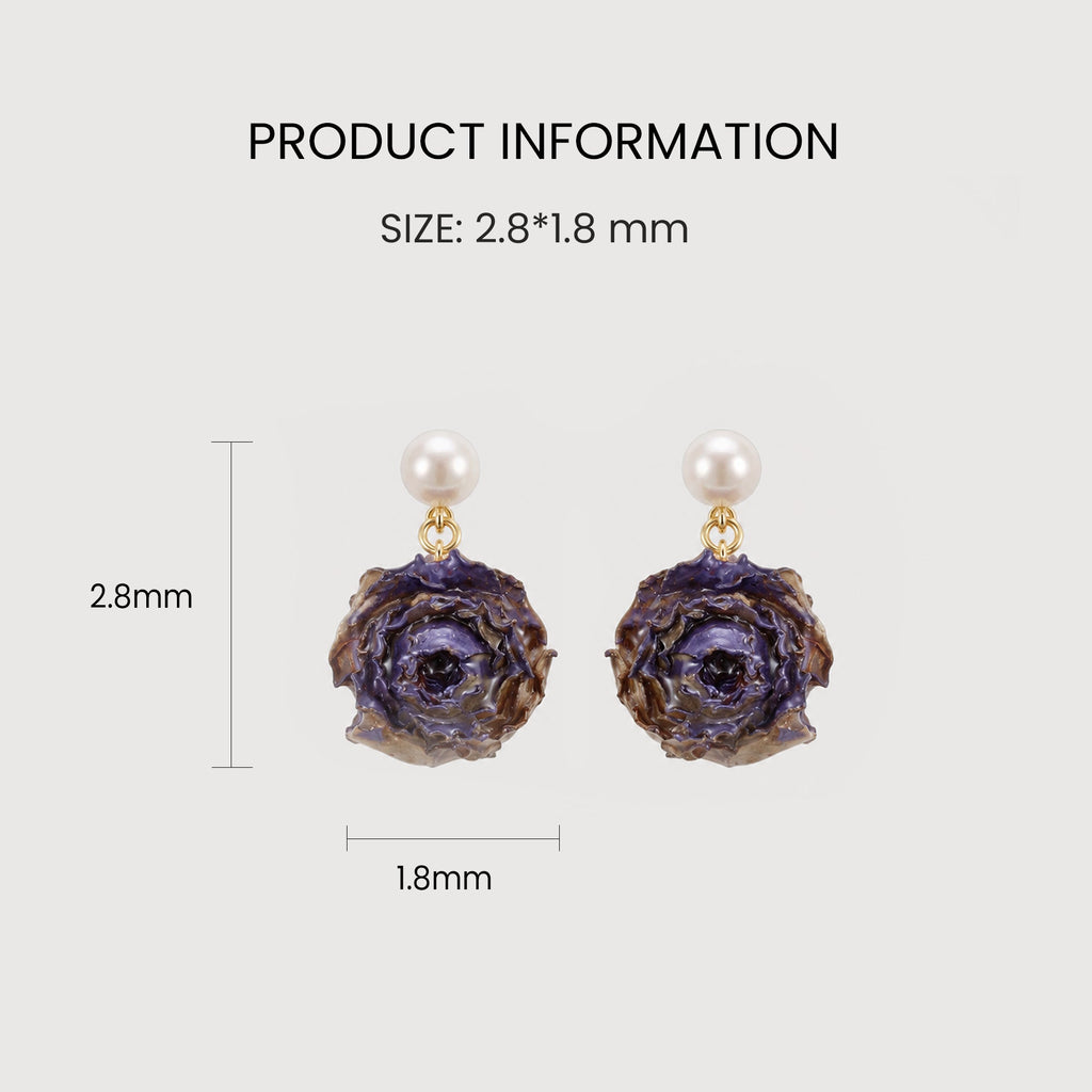 Resin Floral Pearl S925 Drop Earrings