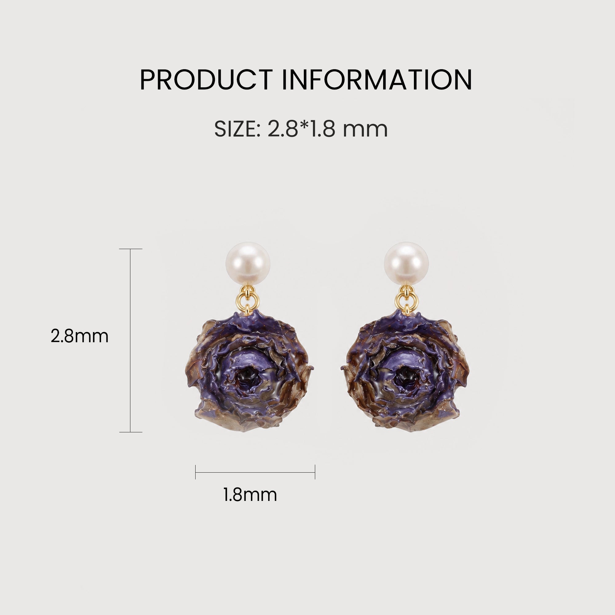 Resin Floral Pearl S925 Drop Earrings