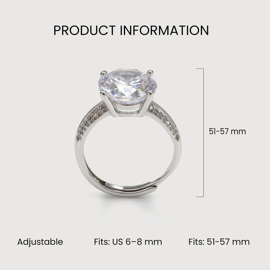 Silver-Tone Round Zircon Pavé Ring