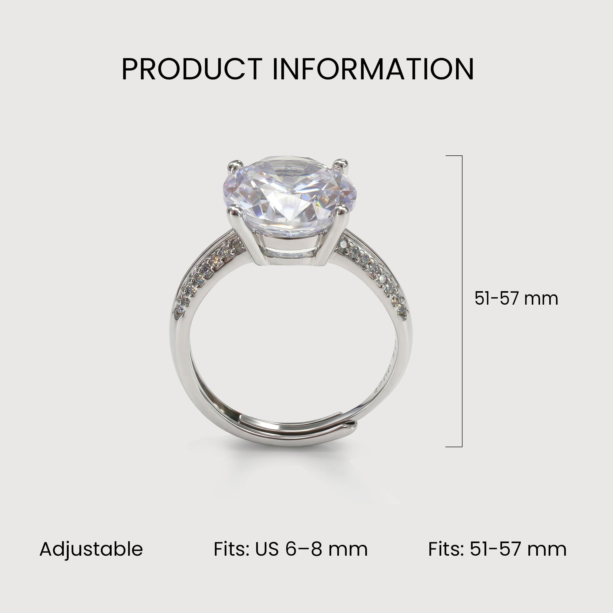Silver-Tone Round Zircon Pavé Ring