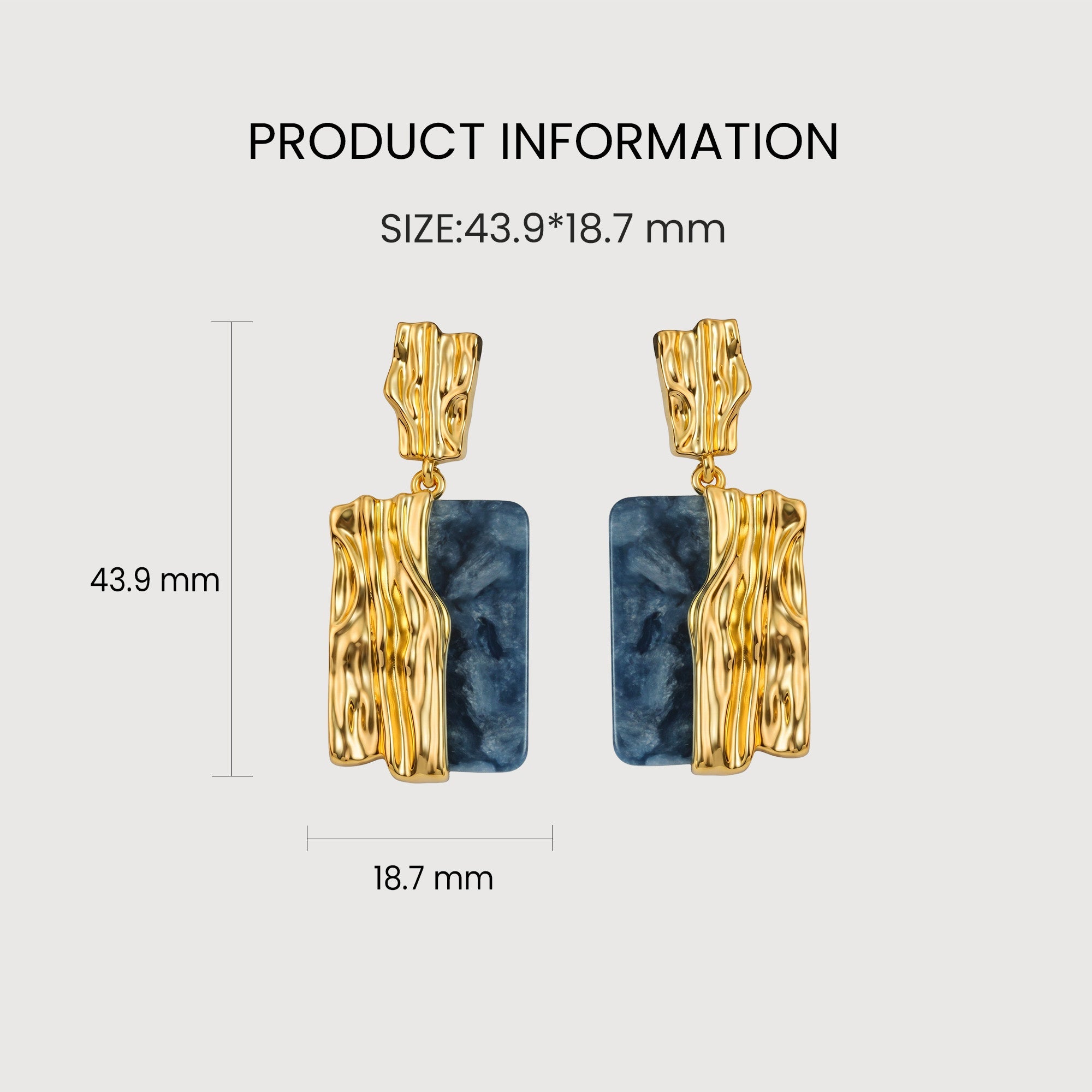 Textured Gold Shell Panel Drop Earrings