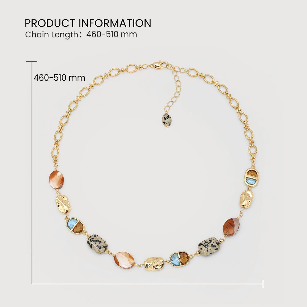 Mixed Stone Gold-Tone Statement Necklace