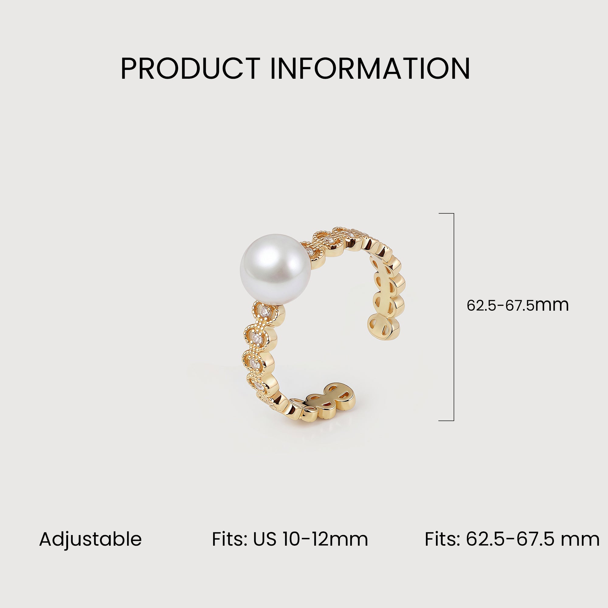 Pearl Filigree 18K Gold-Plated Copper Ring