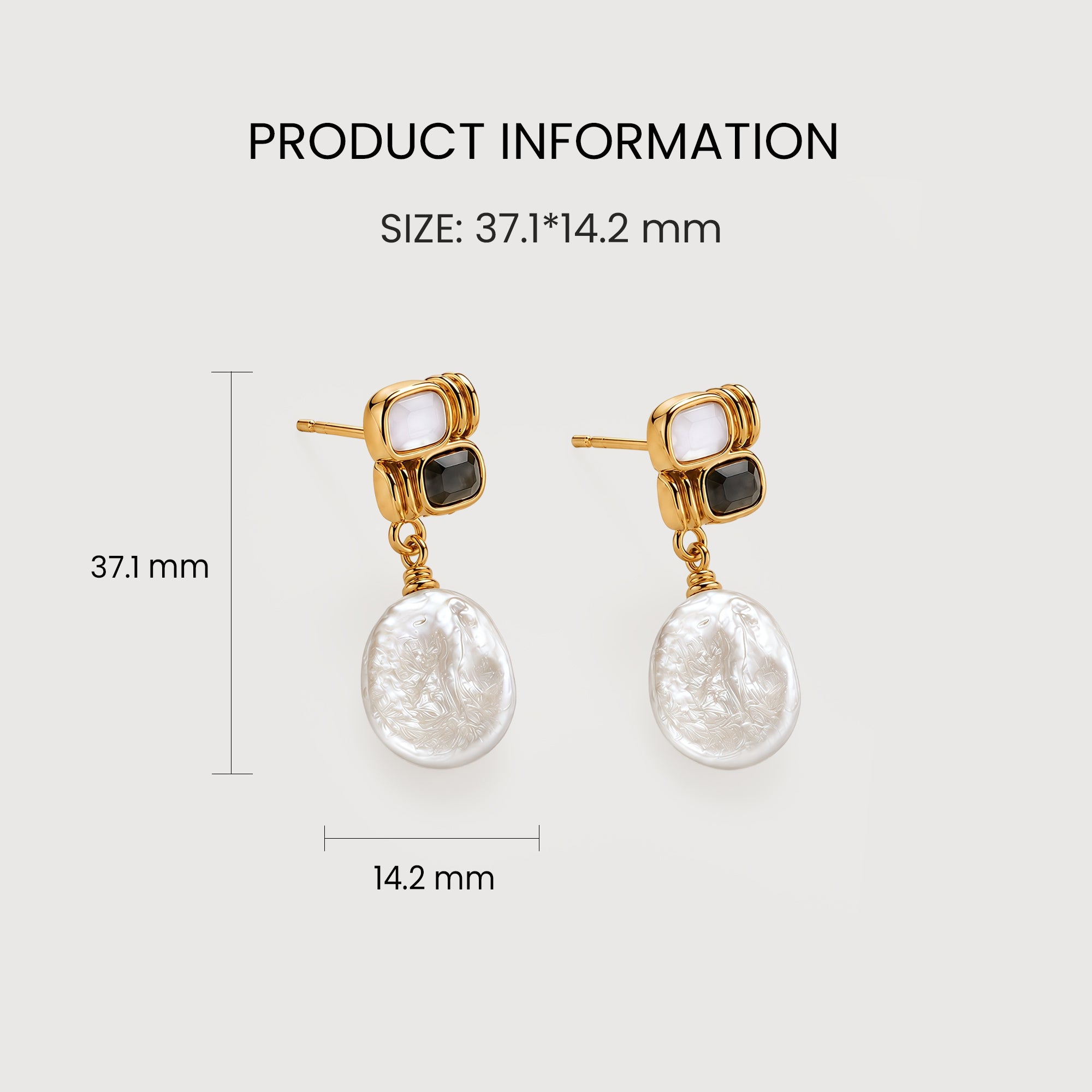 Gold-Plated Baroque Pearl Drop Earrings
