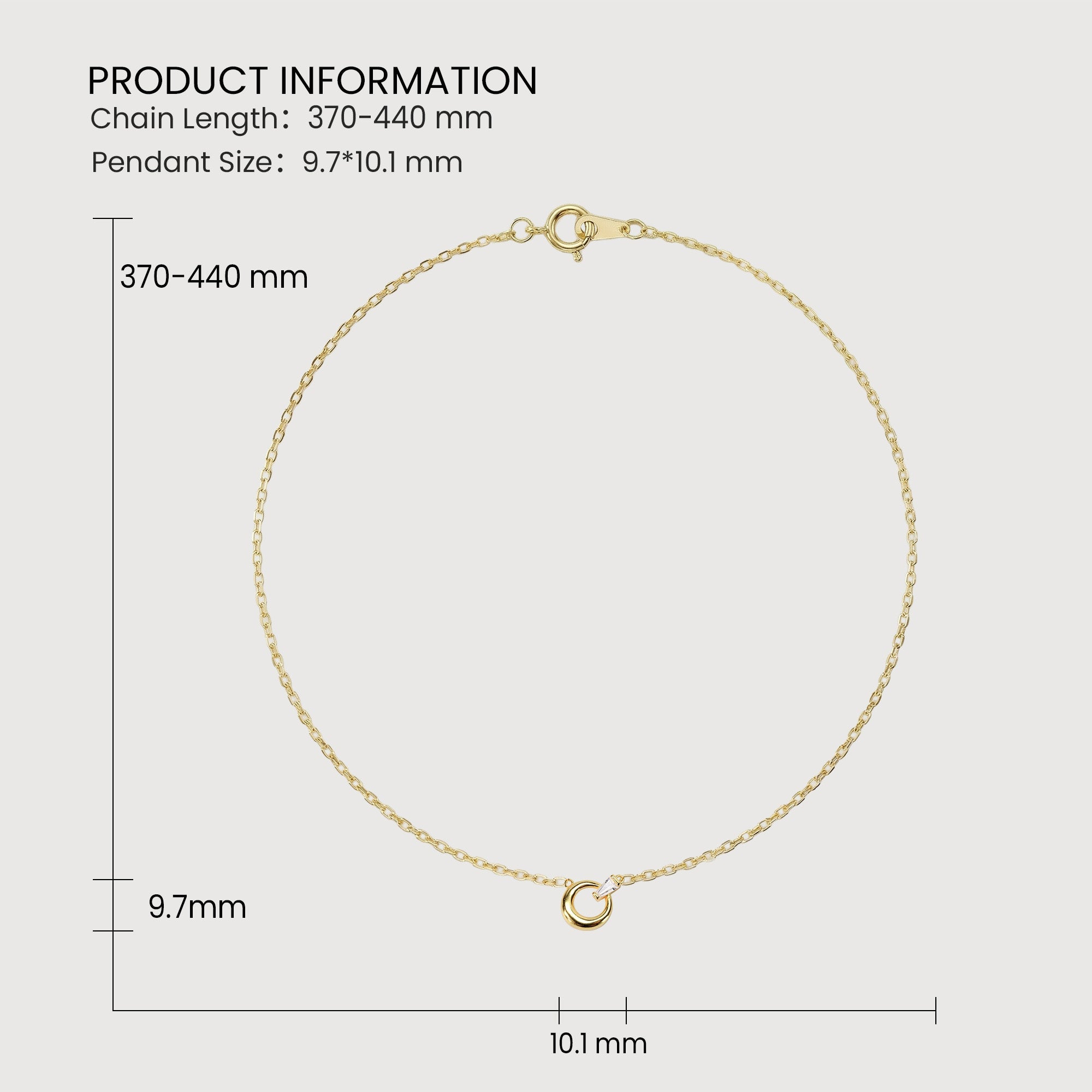 Gold-Plated S925 Geometric Ring Necklace