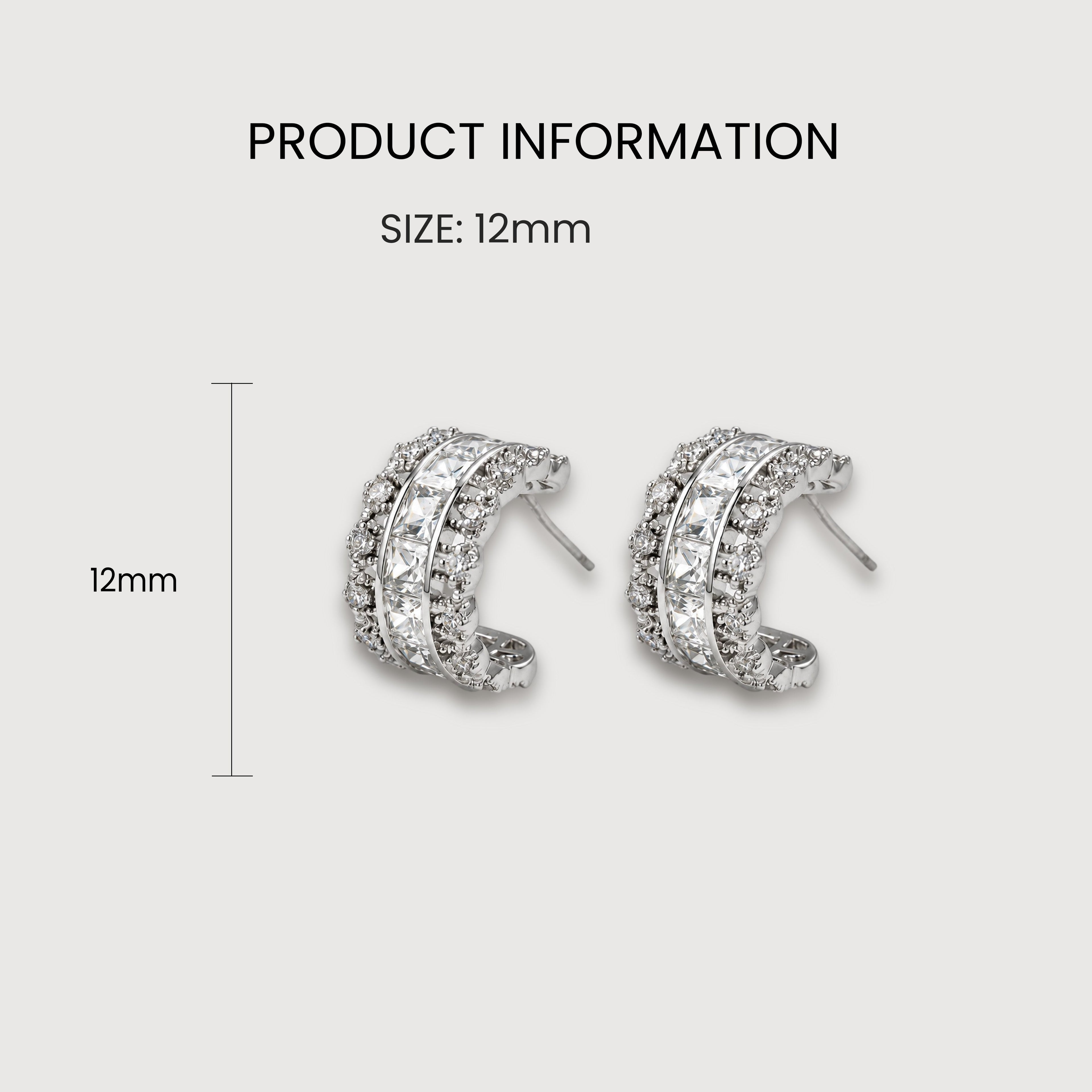 Channel-Set Zircon Half-Hoop Earrings