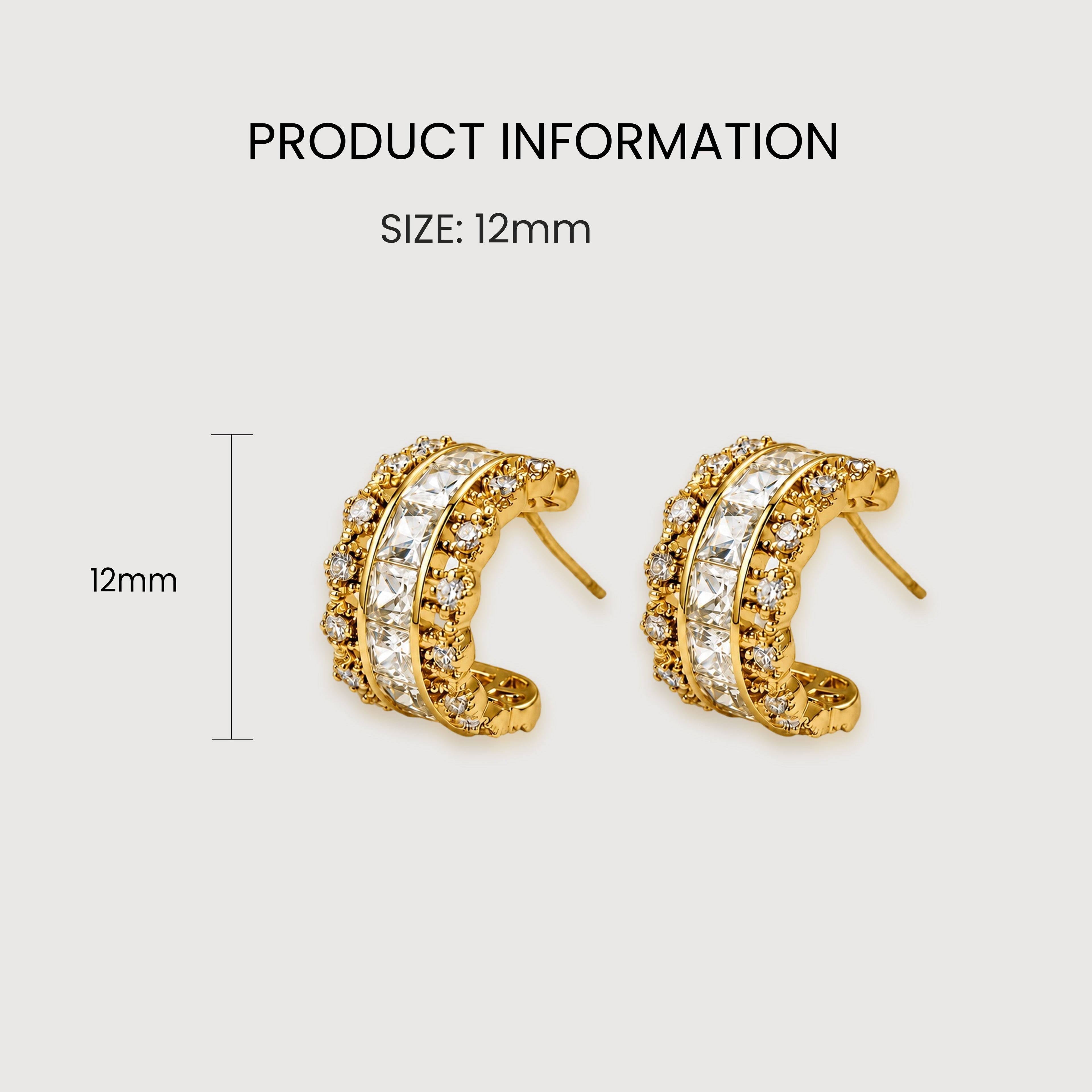 Channel-Set Zircon Half-Hoop Earrings
