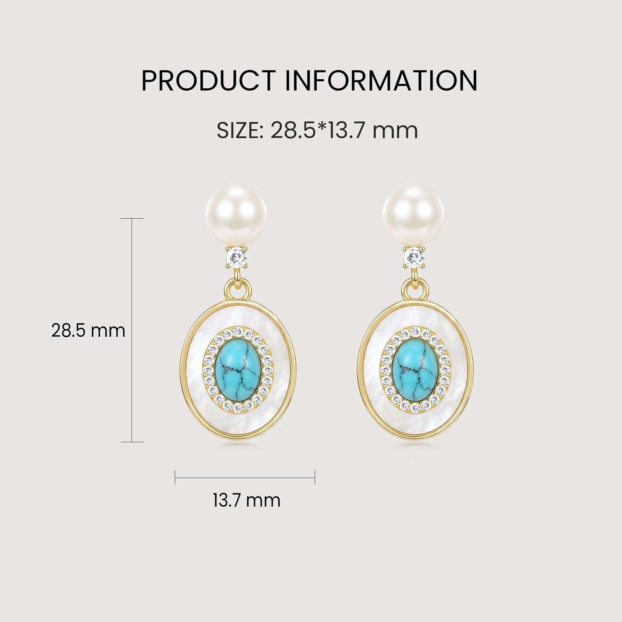 Pearl Turquoise-Tone Medallion Drop Earrings