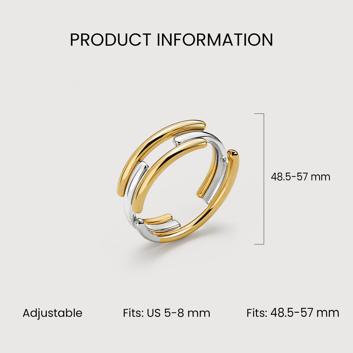 S925 CZ Multi-Band Adjustable Ring