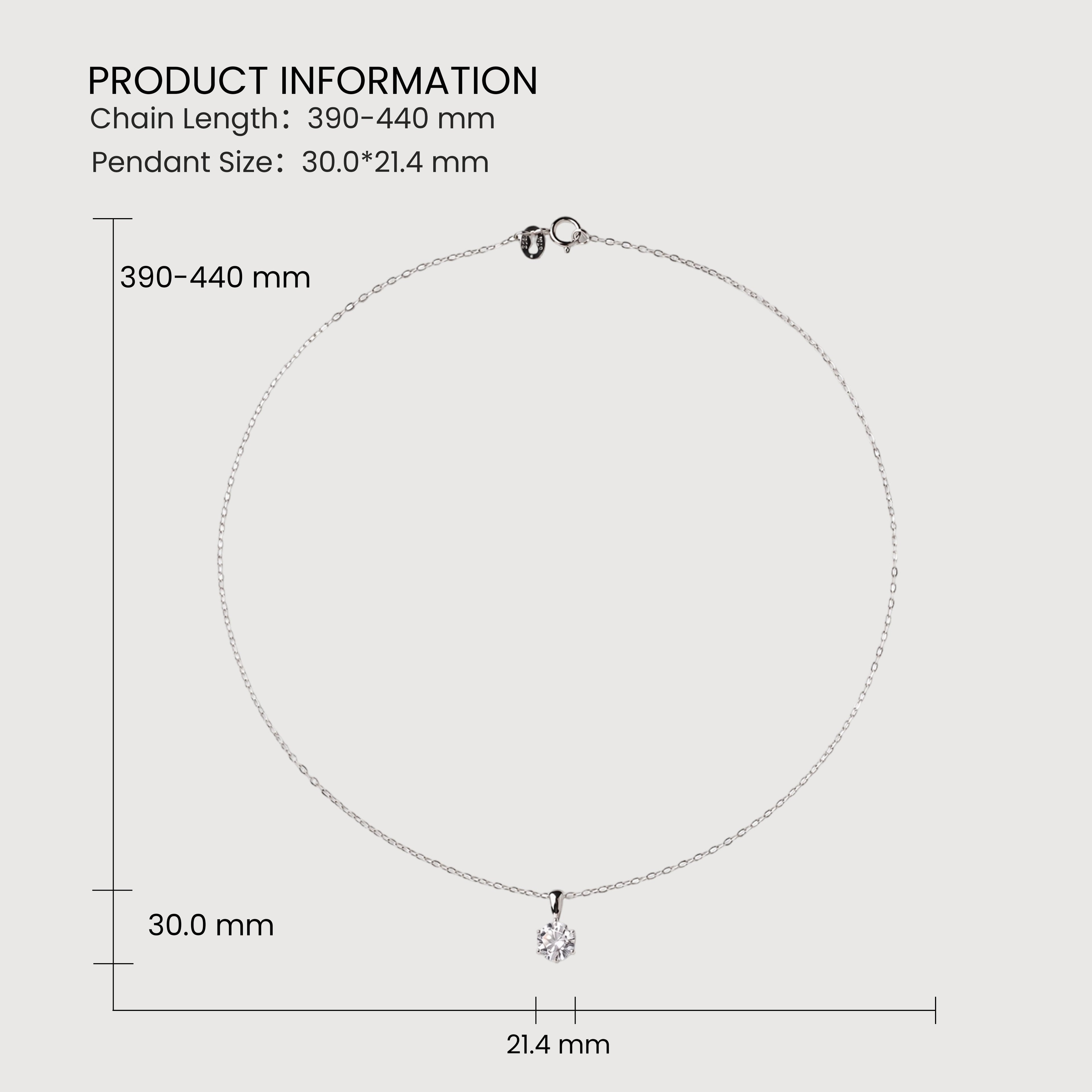 5A Cubic Zirconia Solitaire Necklace
