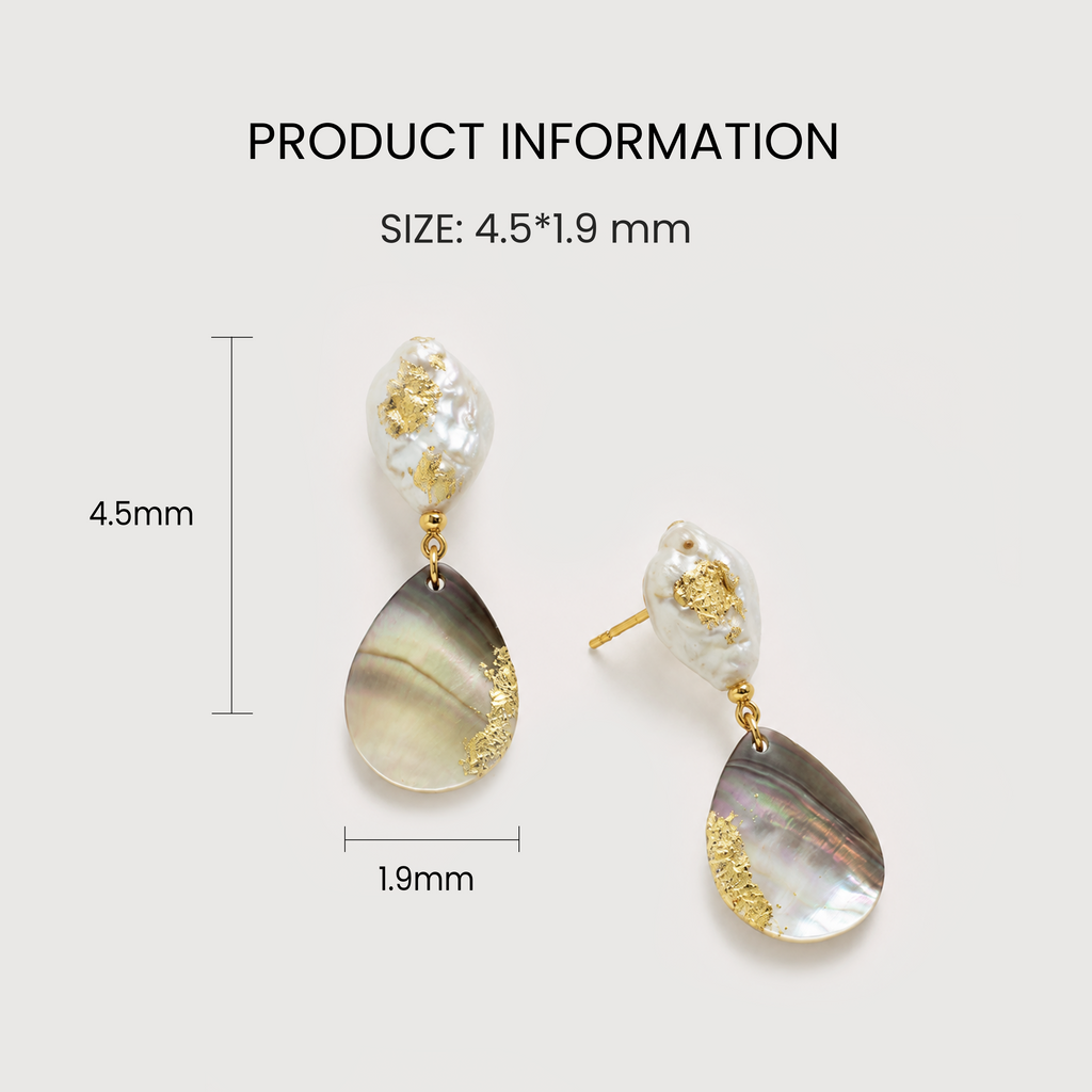 Freshwater Pearl Shell S925 Drop Earrings