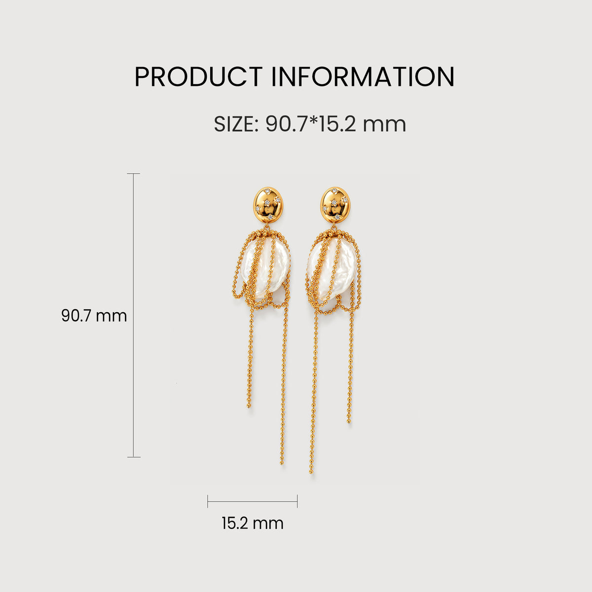 Freshwater Pearl Draped Chain Drop Earrings