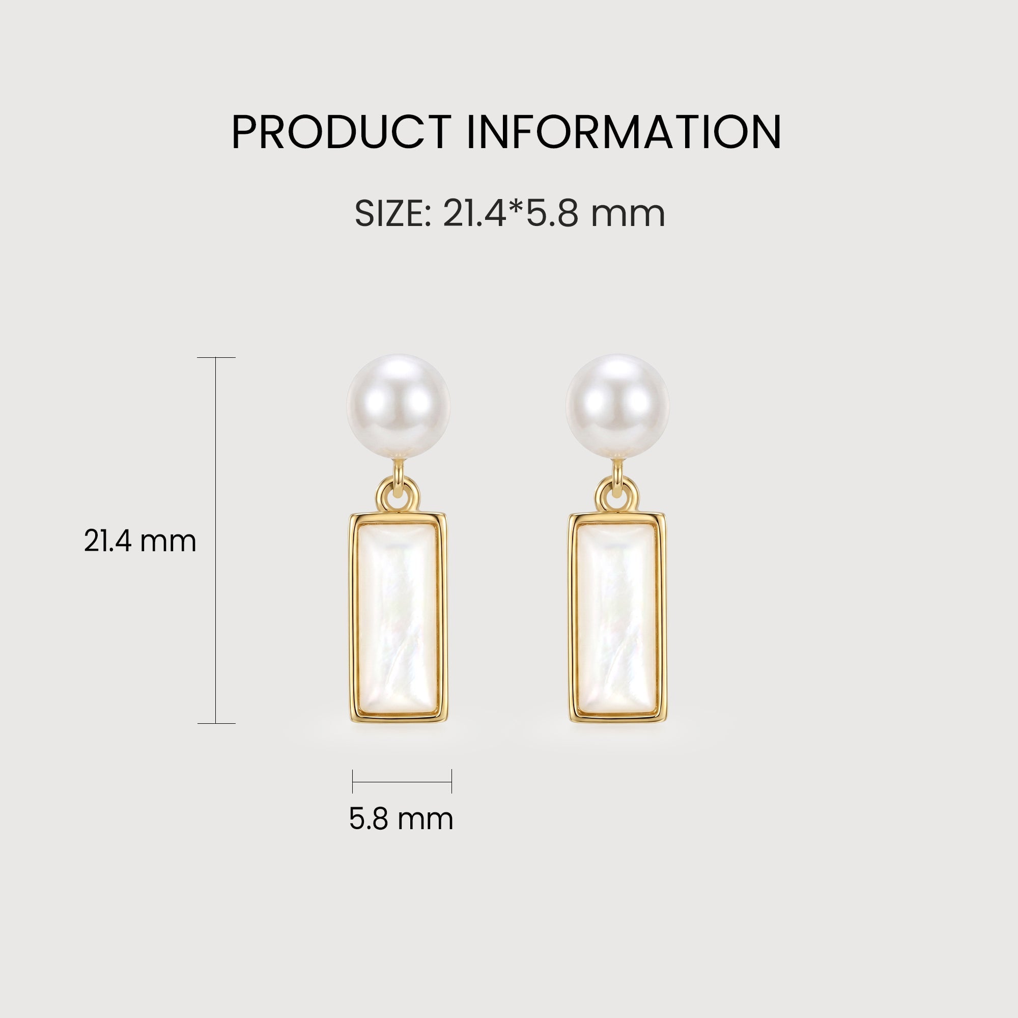 Freshwater Pearl Rectangular Drop Earrings
