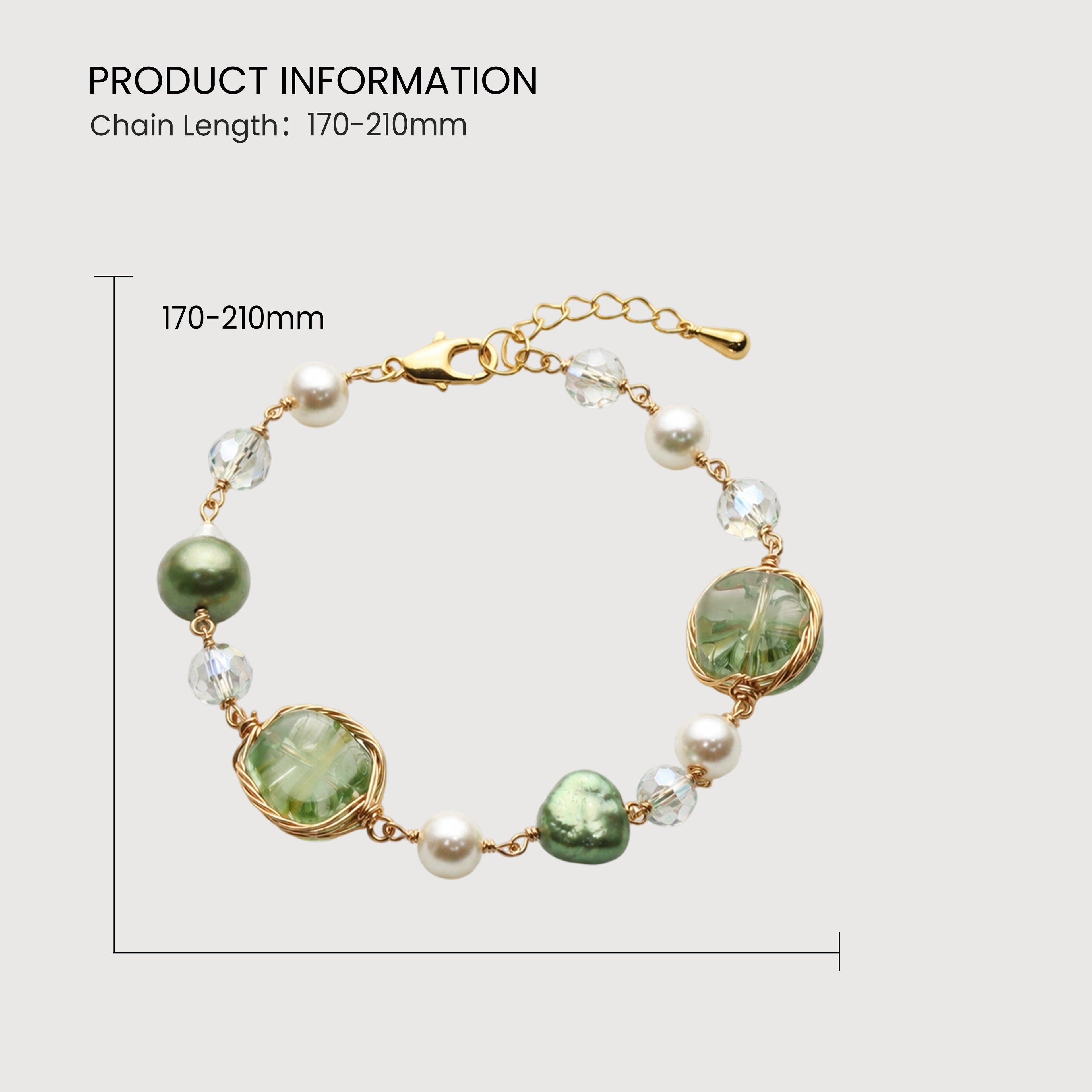 Freshwater Pearl & Crystal Link Bracelet