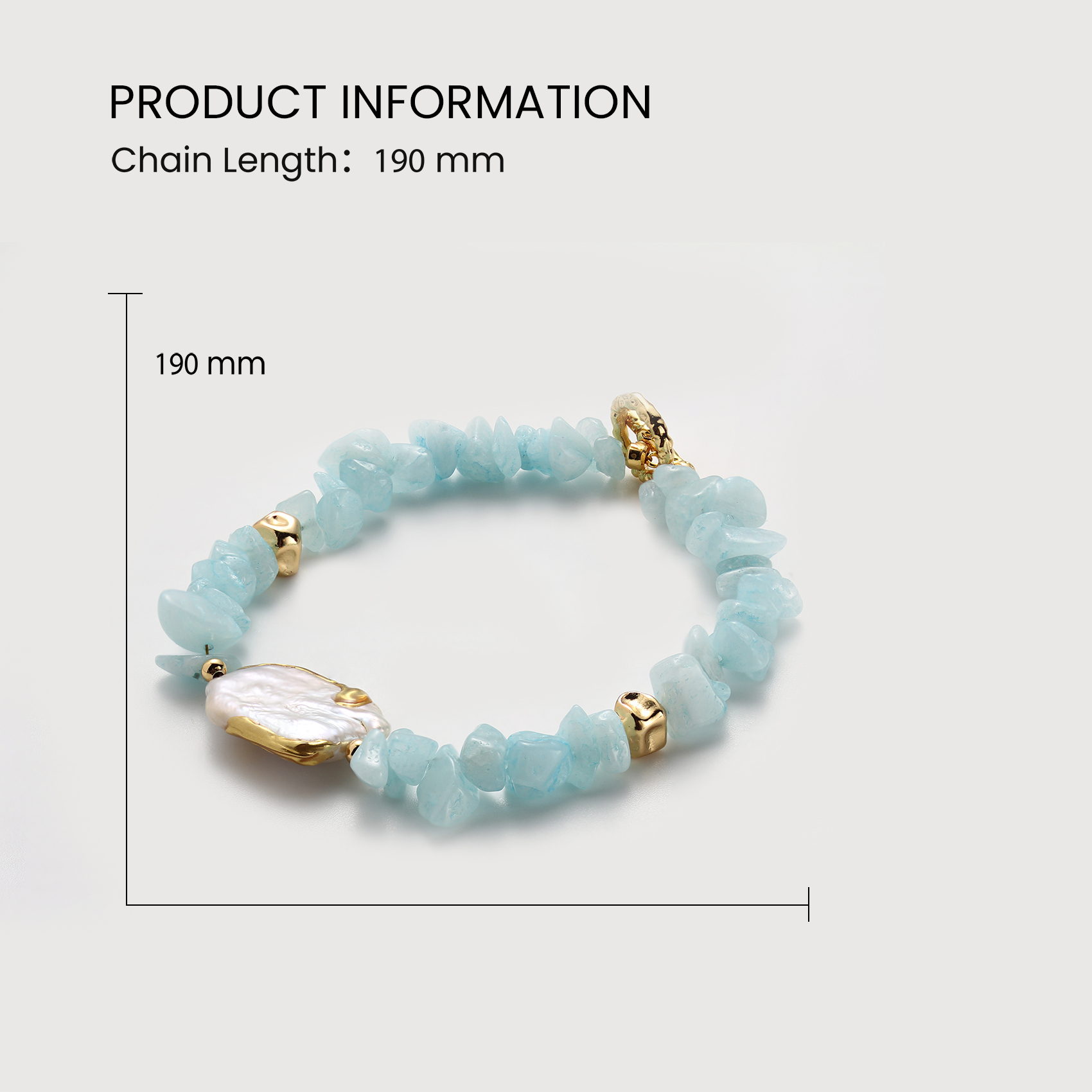 Gold-Plated Natural Stone Baroque Pearl Bracelet