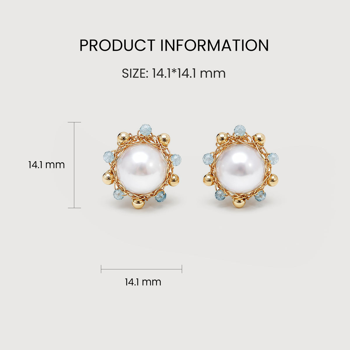 Gold-Plated Freshwater Pearl Stud Earrings