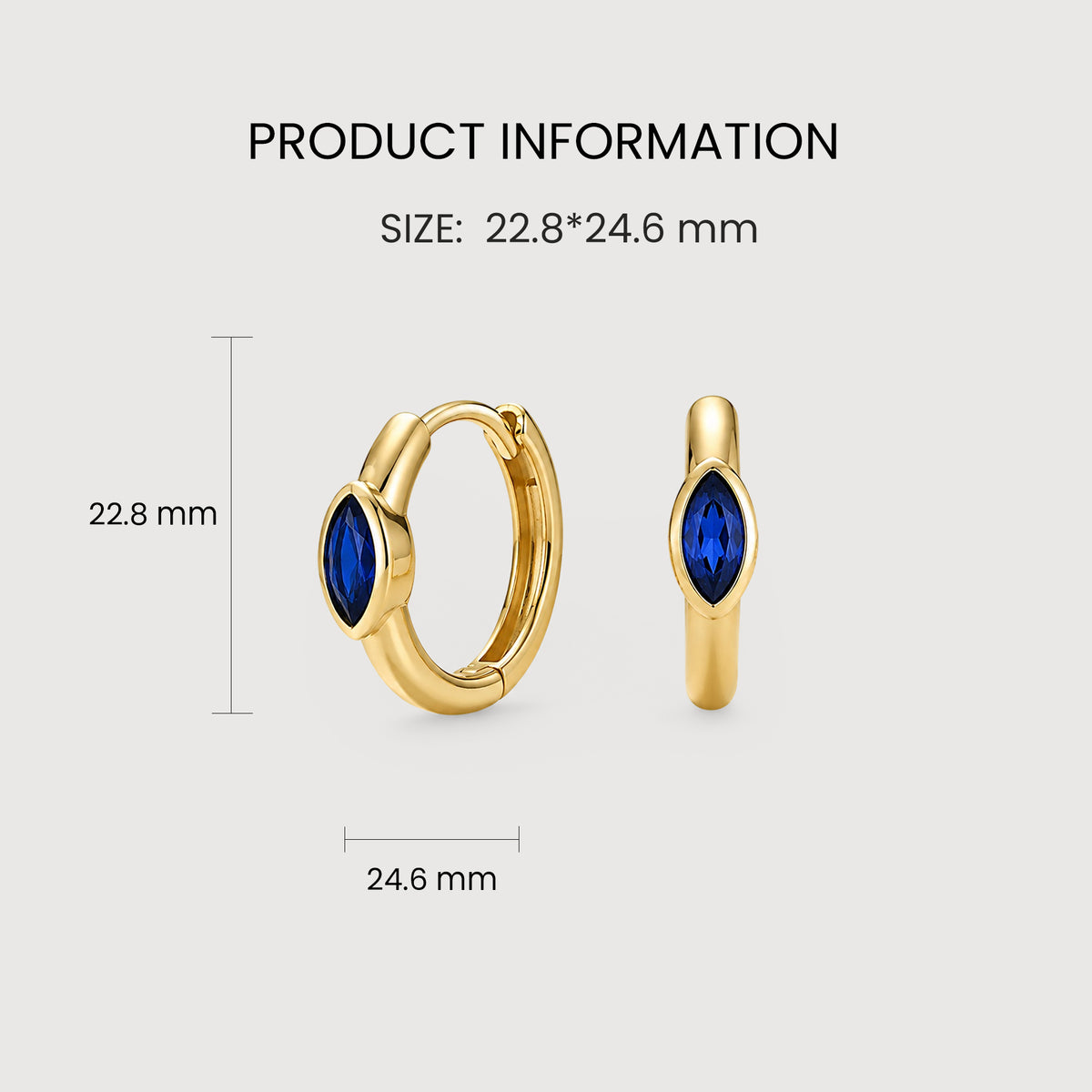 S925 Silver Marquise CZ Hinged Hoop Earrings