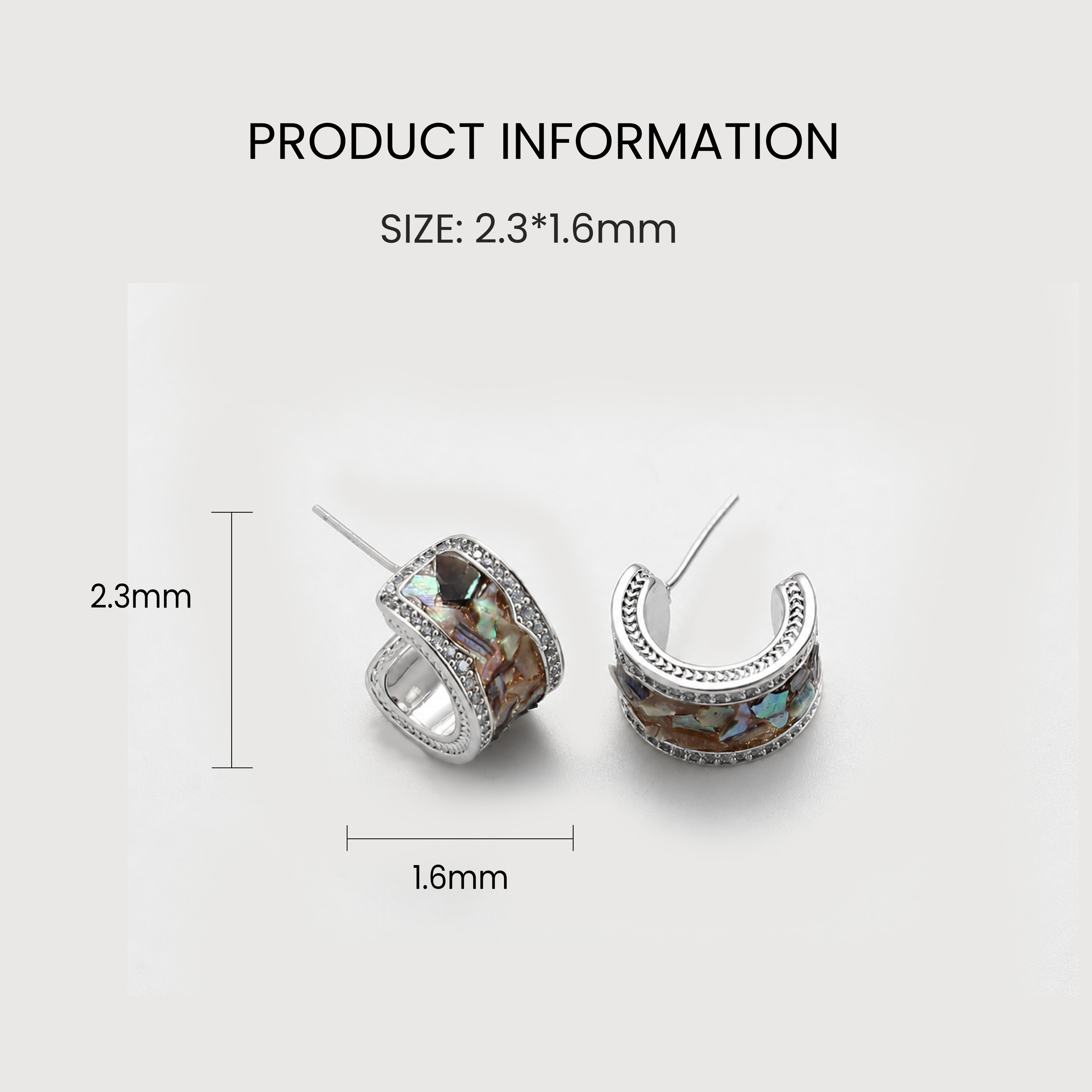 Abalone Shell S925 Wide Hoop Earrings
