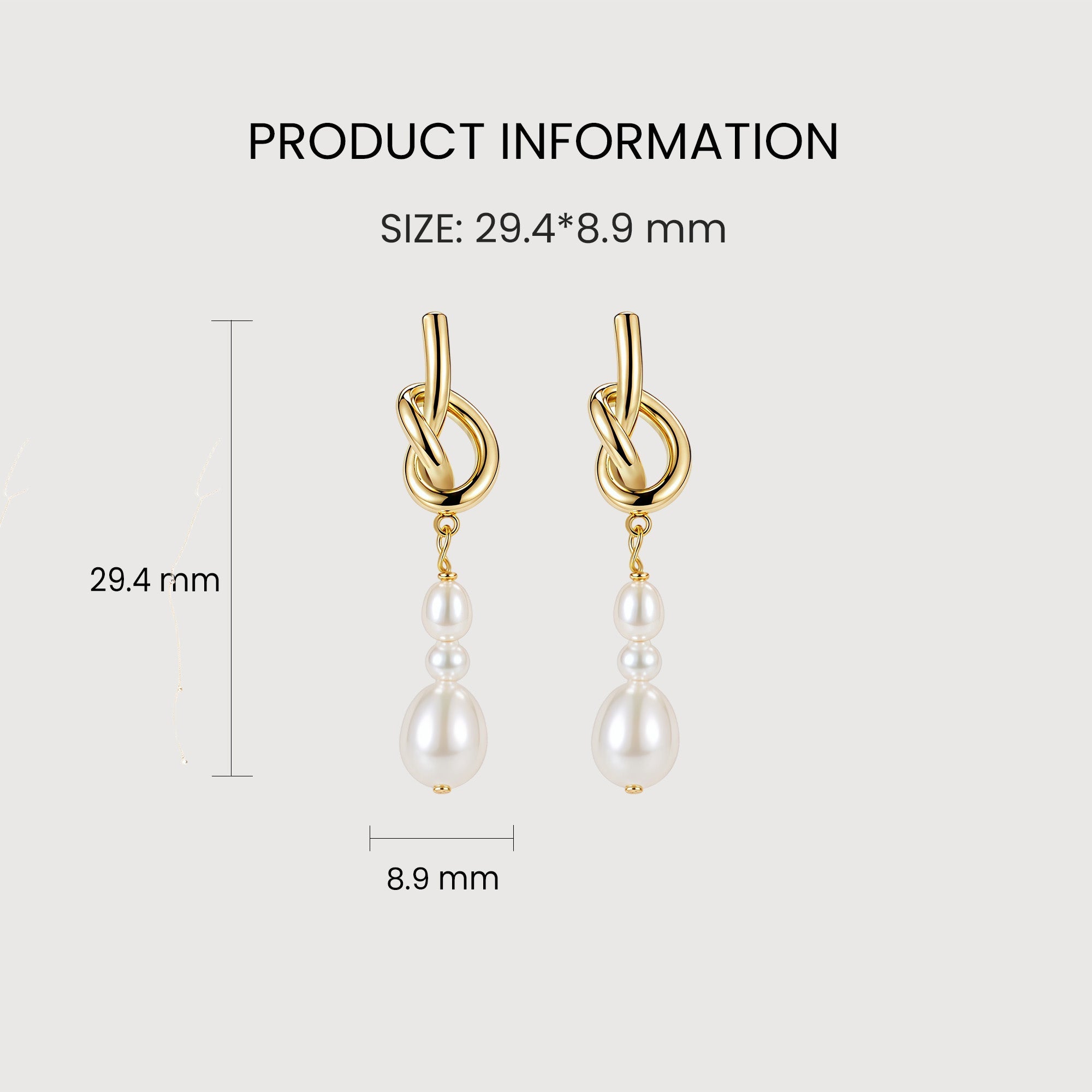 Sculptural Knot Pearl Drop Earrings