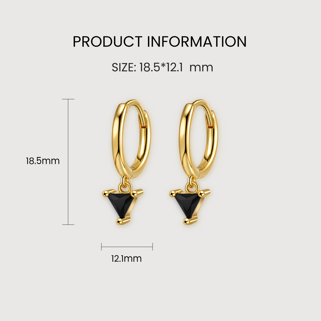White and Black Zircon S925 Silver Earrings