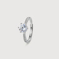 Round Zircon S925 Adjustable Couple Rings