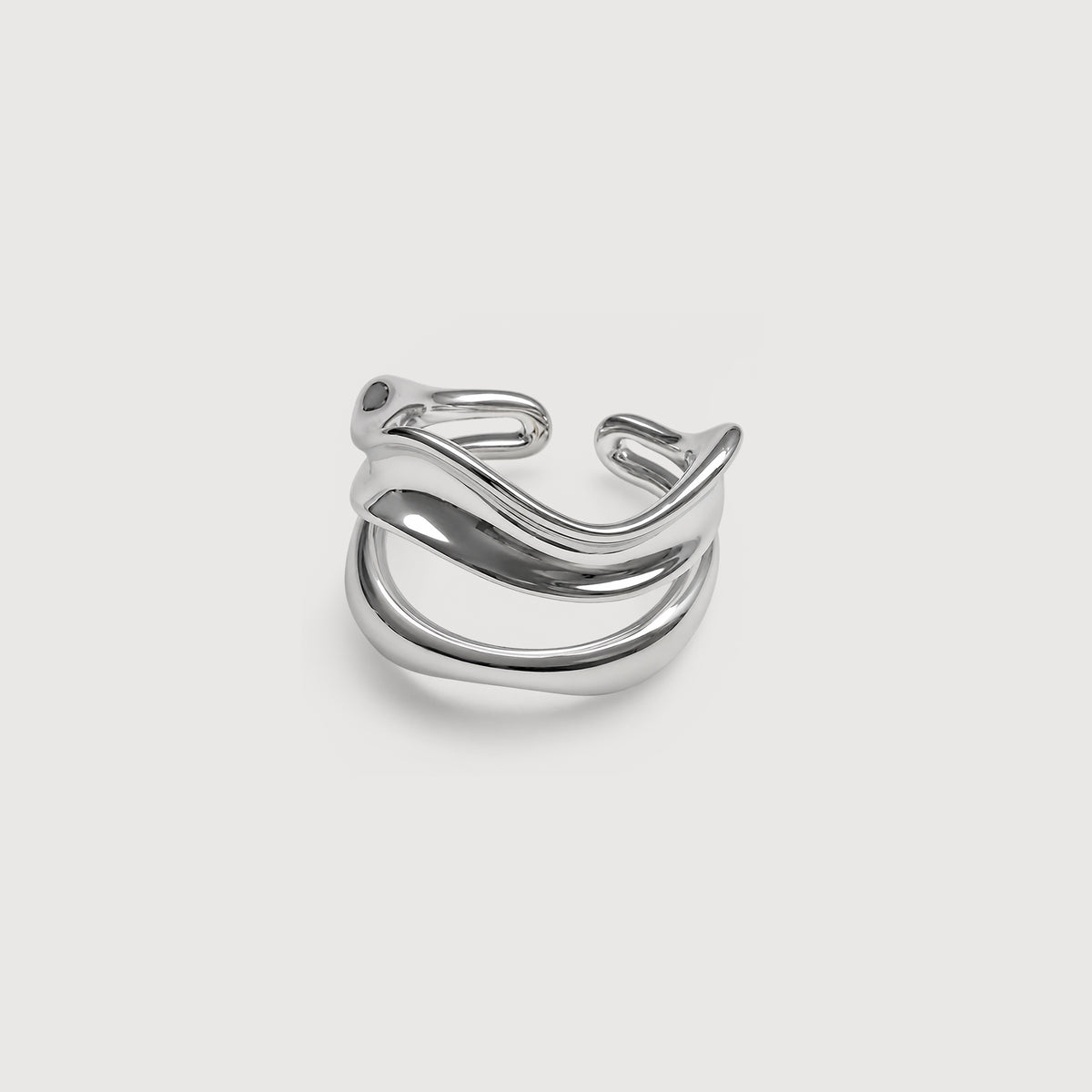 Sculptural Wave Adjustable Copper Ring