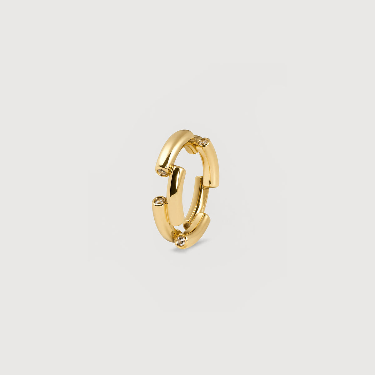 Two-Tone Open Link 18K Gold-Plated Stainless Steel Ring