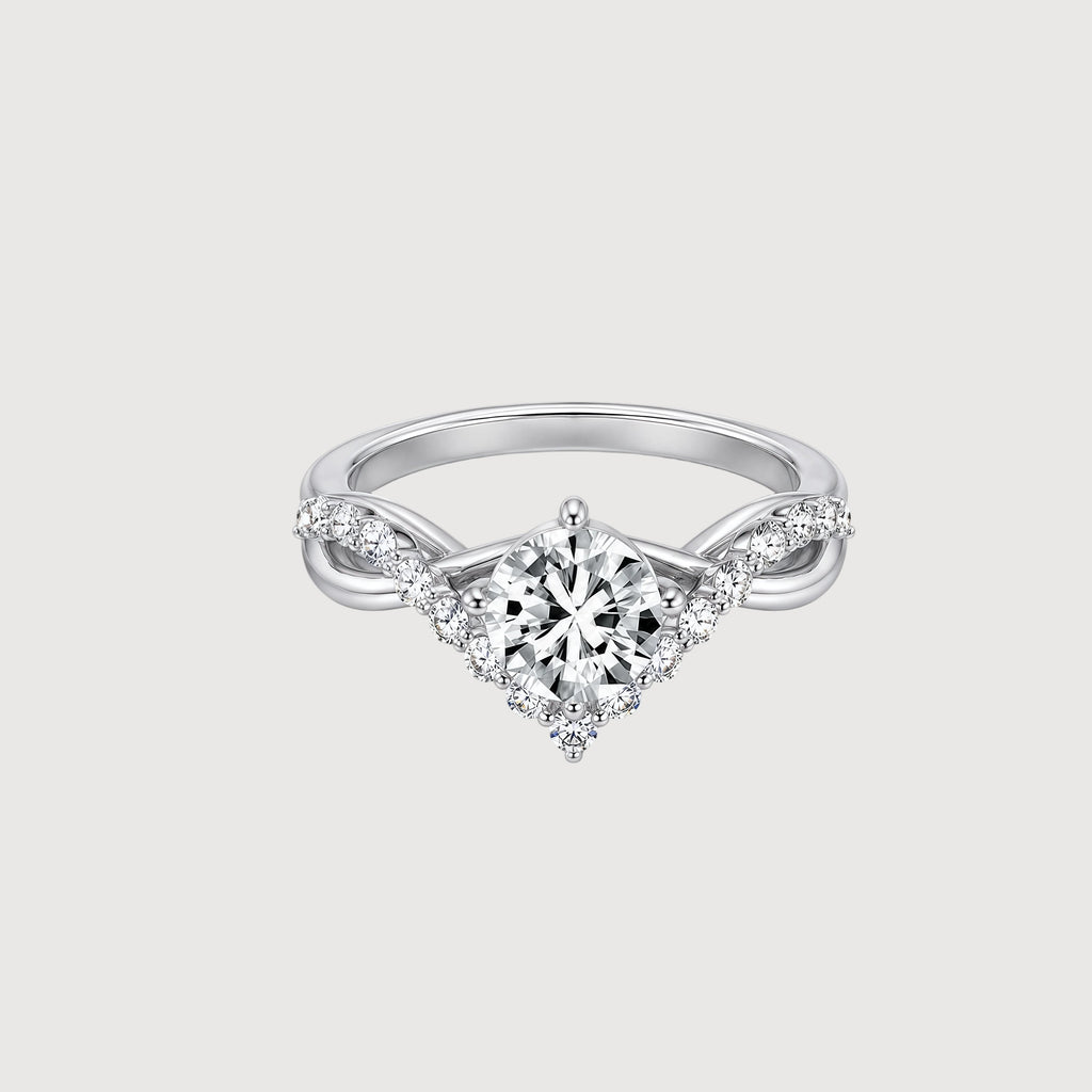 Adjustable S925 Silver Zircon Couple Ring Set