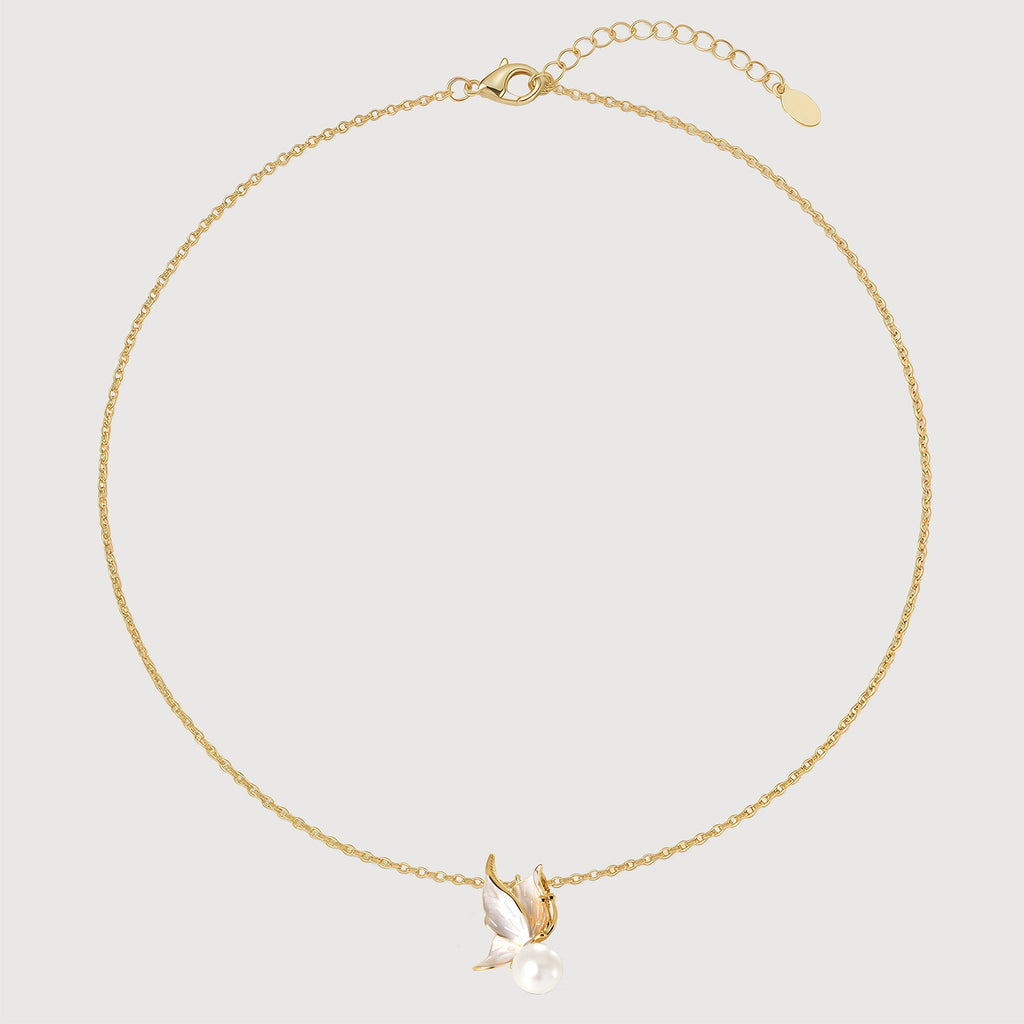 Pearl Butterfly Pendant Necklace