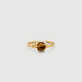 Natural Tiger's Eye Adjustable 18K Gold-Plated Copper Ring