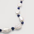 Baroque Freshwater Pearl & Blue Bead Gold-Plated Bracelet
