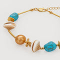 18K Gold-Plated Turquoise & Shell Bracelet
