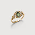 Natural Moss Agate Zircon S925 Silver Ring