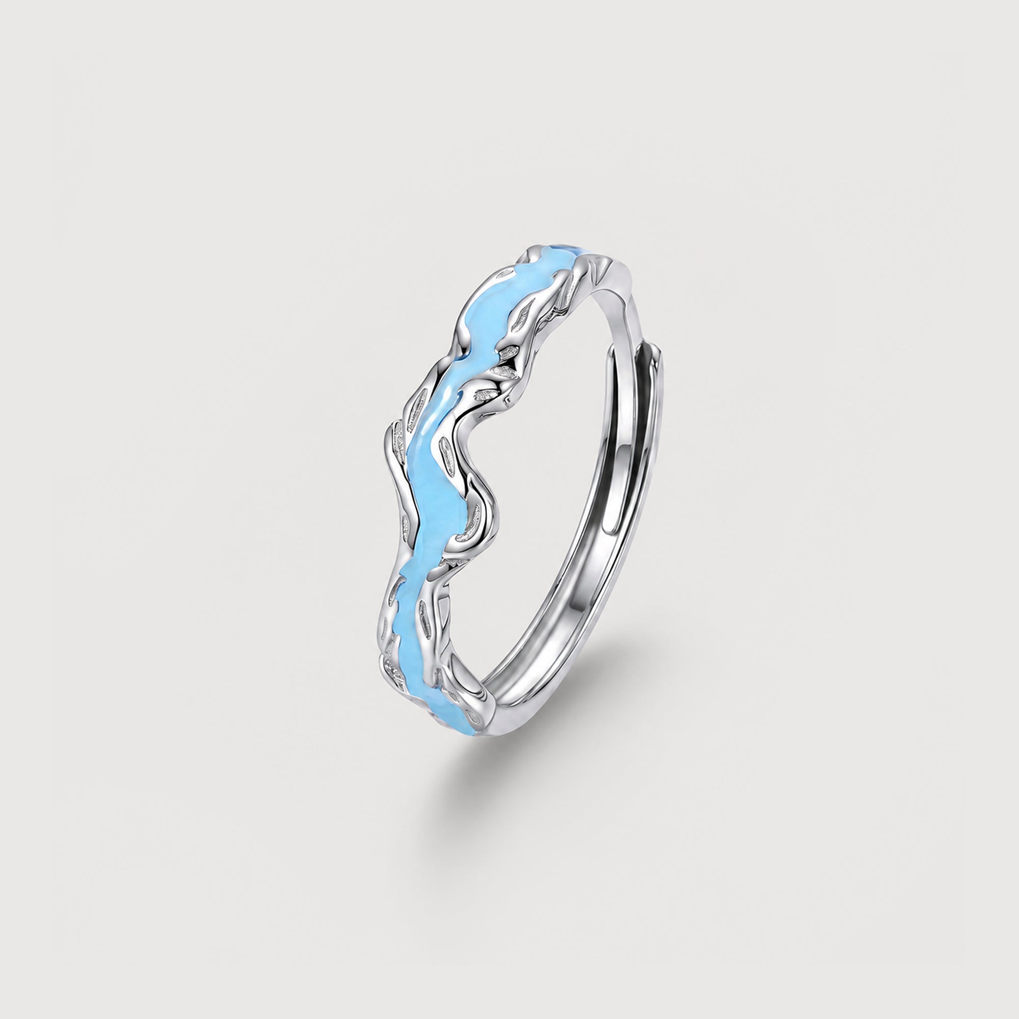 S999 Silver Forget-Me-Not Couple Ring Set