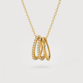Gold-Plated S925 Interlocking Ring Necklace