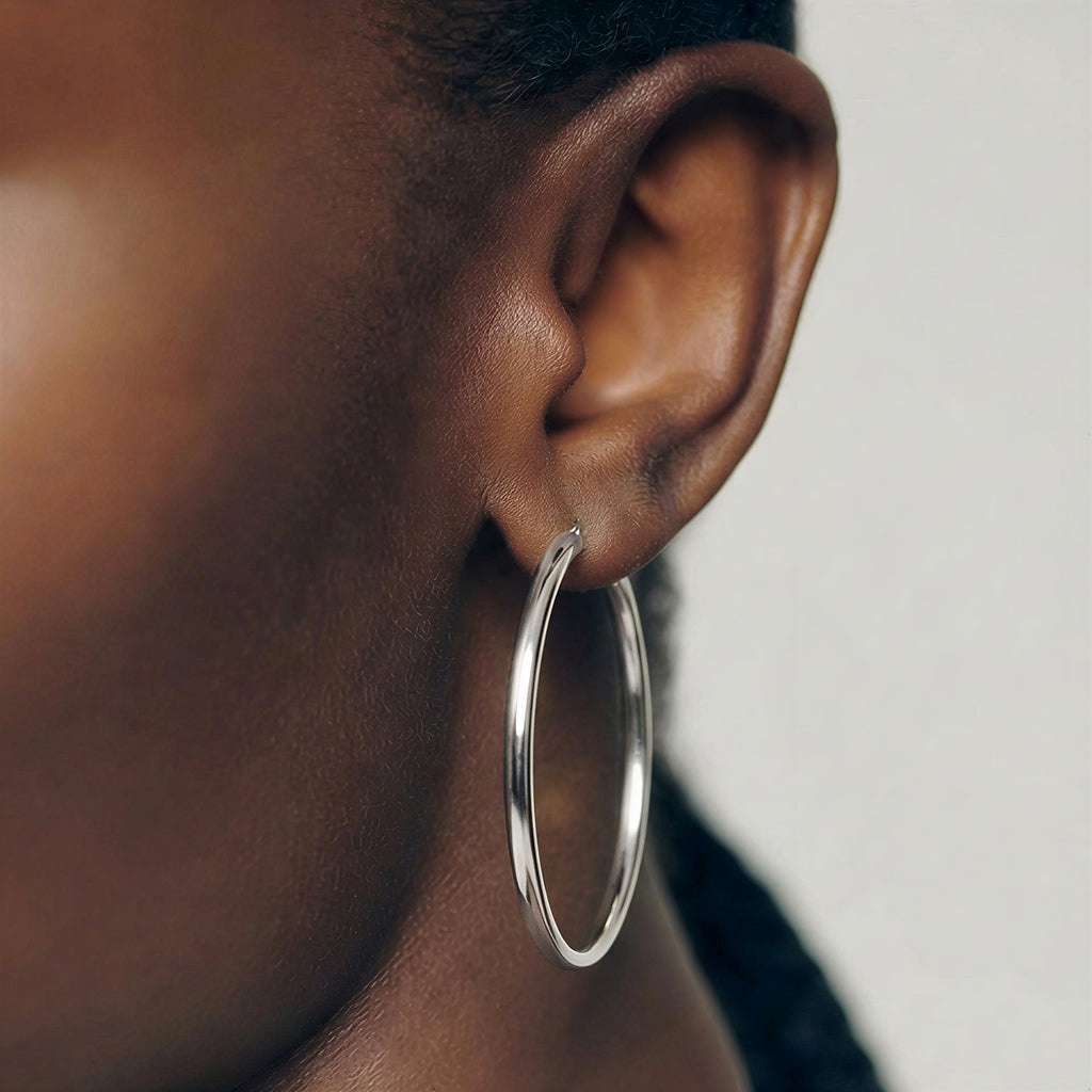 Large Polished Brass Hoop Earrings