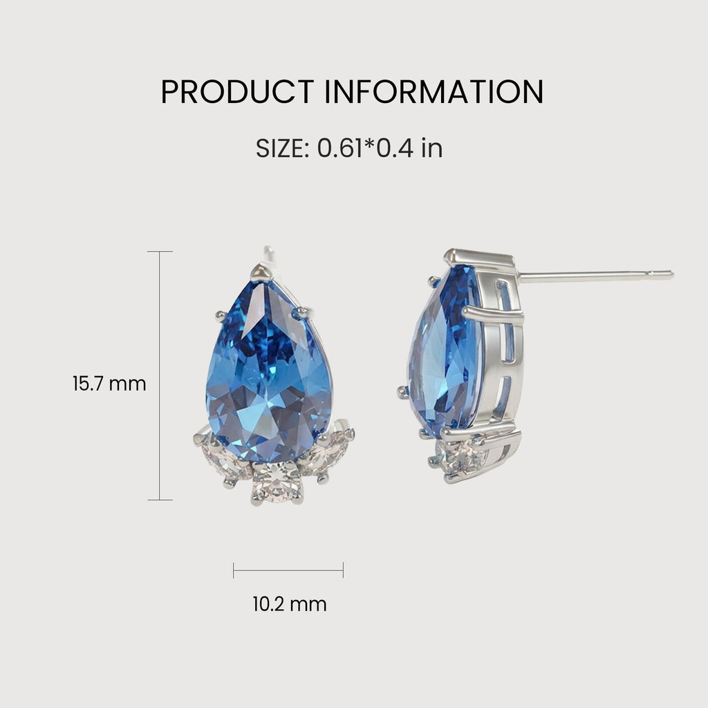 Teardrop Zircon Stud Earrings