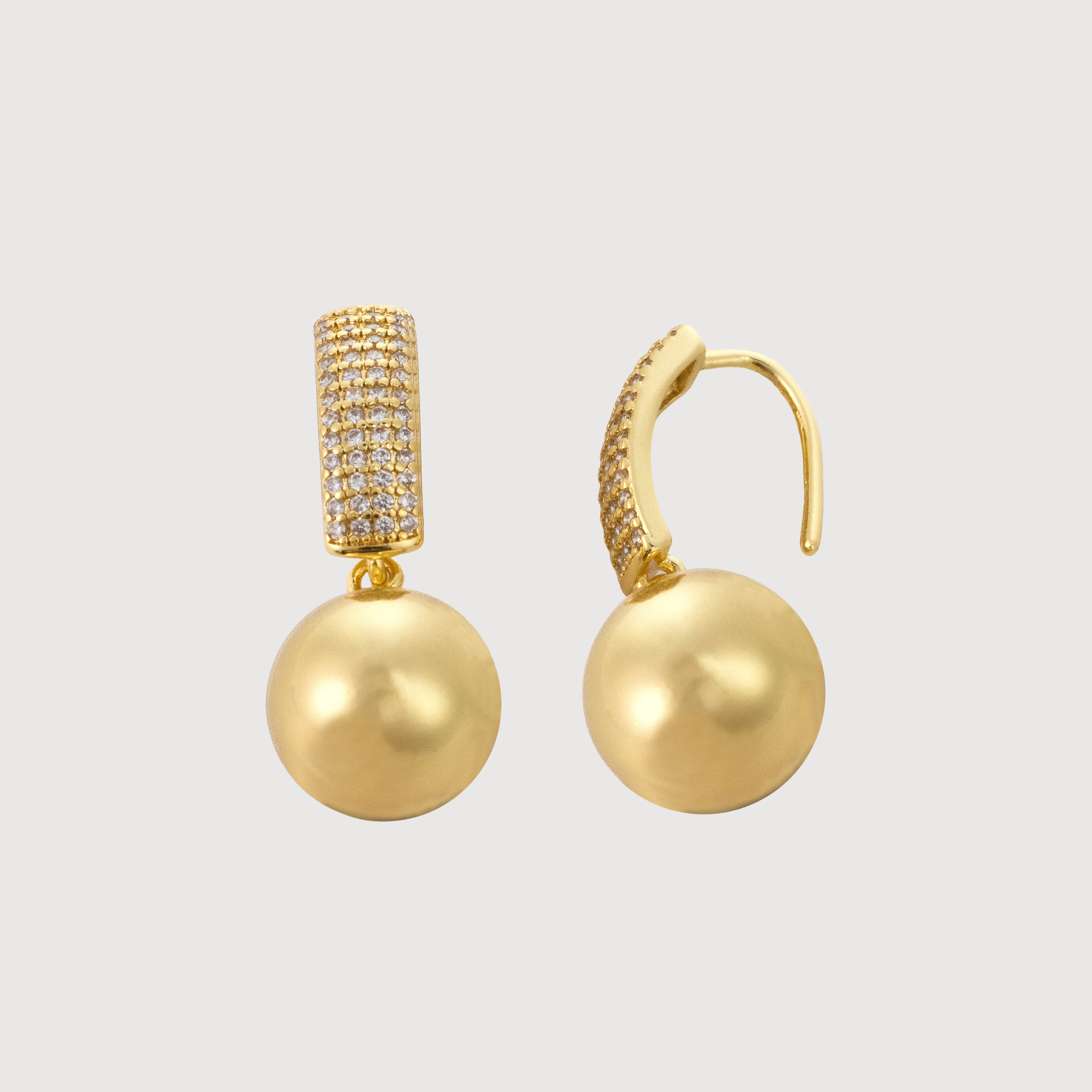 Zircon Bar & Faux Pearl Drop Earrings