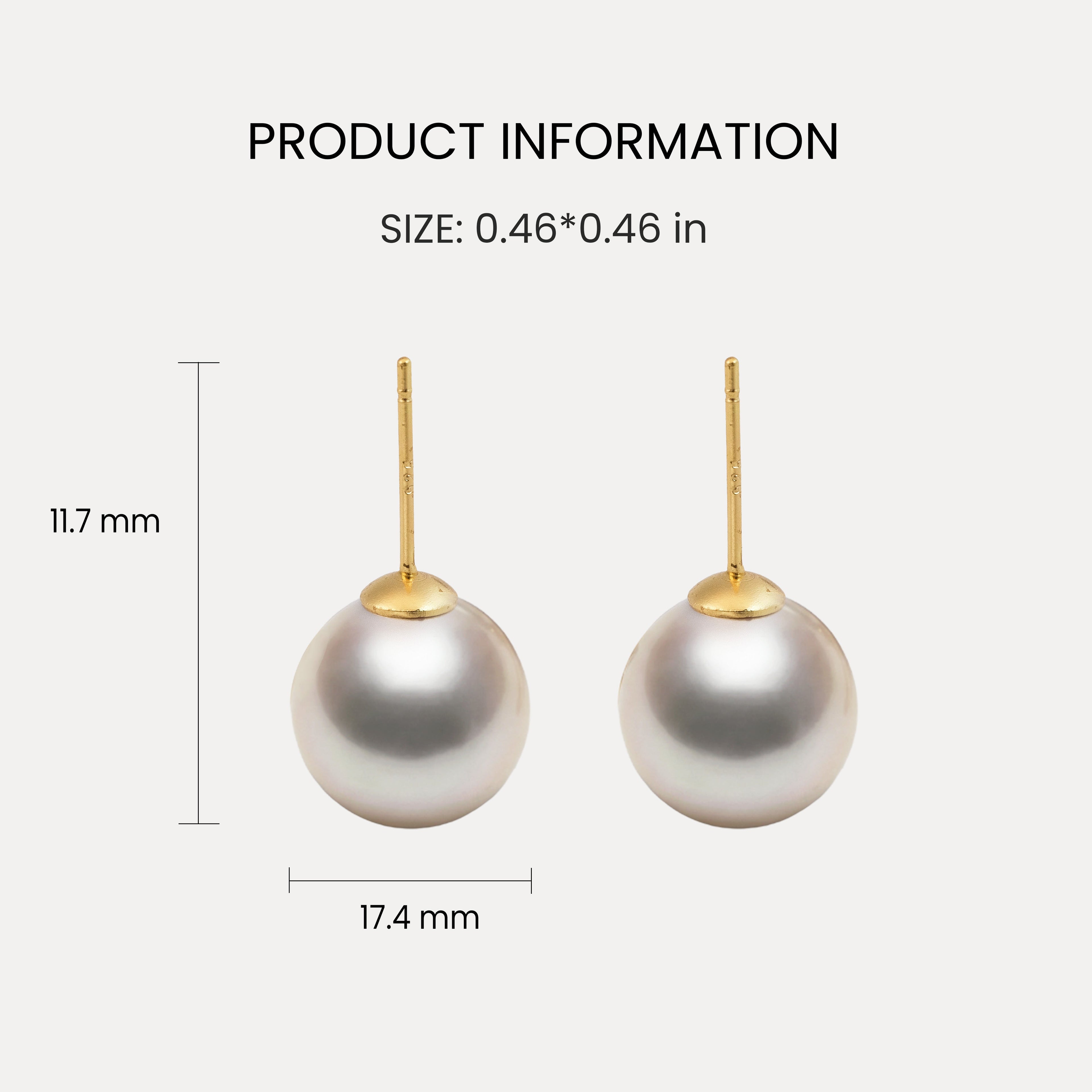 18K Gold-Plated Pearl Stud Earrings