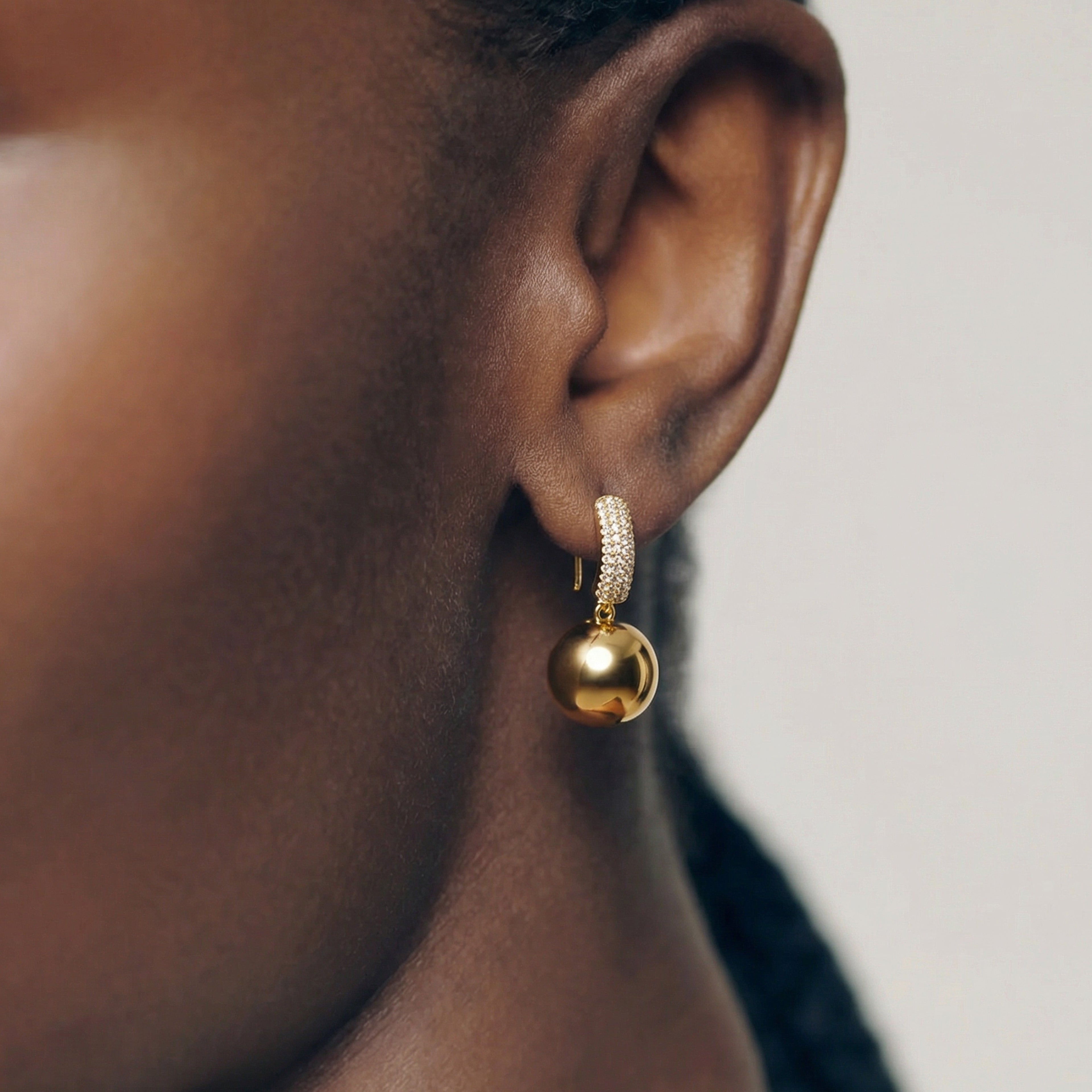 Zircon Bar & Faux Pearl Drop Earrings