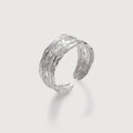 Layered Feather S925 Silver Open Ring